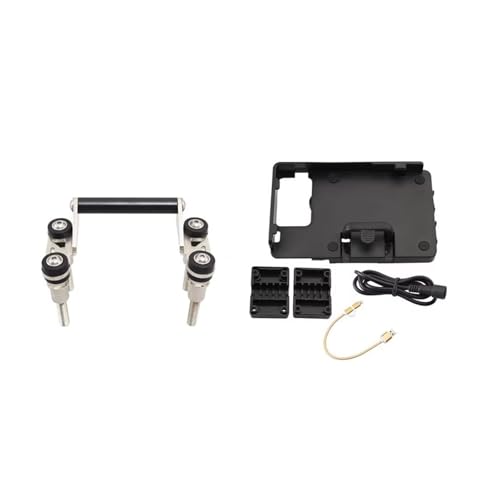 NVETJMUA Motorrad Telefon Halterung Für F700GS F750GS F800GS F850GS R1200GS R1250GS GPS Navigation Halter Telefon Halterung Lenker Halterung Motorrad Handy halterungen(Bracket Charging) von NVETJMUA