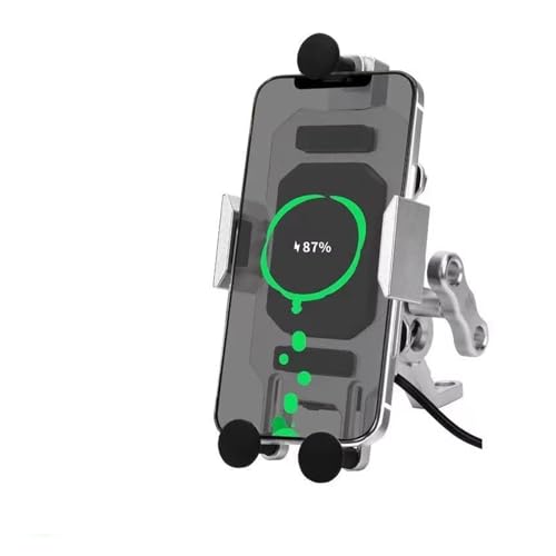 NVETJMUA Motorrad Telefon Halterung Motorrad Reiten Handy-Navigation Halterung Fahrrad Handy Unterstützung Halterung Schnelle Lade Drahtlose Ladegerät Motorrad Handy halterungen(F) von NVETJMUA