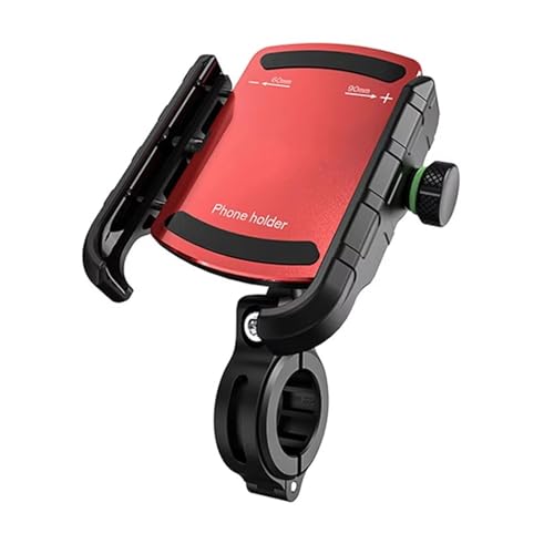 NVETJMUA Motorrad Telefon Halterung Motorrad-Telefonhalter Mit QC3.0-USB-Ladegerät Für Motorrad-Lenker-Rückspiegel GPS-Ständer Halterung Handy-Halterung Motorrad Handy halterungen(Red NO Charger) von NVETJMUA