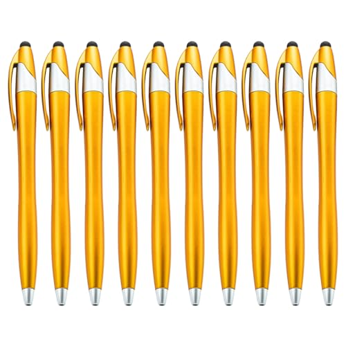 NVOQILIN 10 x einziehbarer Kugelschreiber mit Stylus-Spitze, 2-in-1 Stylus-Kugelschreiber, Touchscreen-Stift, 1,0 mm Spitze, reibungsloses Schreiben von NVOQILIN