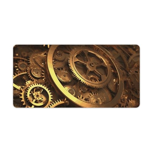 Cooles Steampunk-Gears großes Mauspad, erweitertes Gaming-Mauspad, rutschfeste Unterseite, Schreibtischunterlage mit genähten Kanten, wasserdicht, Tastaturmatte für Zuhause, Büro, 30,5 x 61 cm von NWTRJ