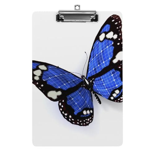 Blauer Schmetterling Klemmbrett Zum Aufhängen Clipboard Hartplatten Klemme Für Papier Dokumente von NYKVTG