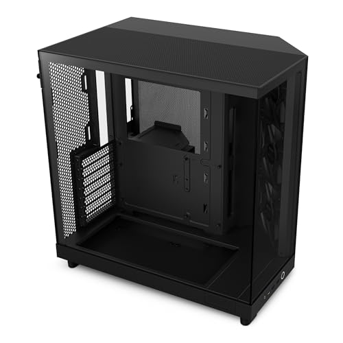 NZXT H6 Flow | CC-H61FB-01 | Kompaktes Mid-Tower Gehäuse mit zwei Kammern | Glaspaneele mit Panoramablick | Hochleistungs-Airflow-Panels | Inklusive 3 x 120 mm-Lüfter | Schwarz NZXT H6 Flow | CC-H61FB-01 | Kompaktes Mid-Tower Gehäuse mit zwei Kammern | Glaspaneele mit Panoramablick | Hochleistungs-Airflow-Panels | Inklusive 3 x 120 mm-Lüfter | Schwarz von NZXT