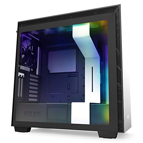 NZXT H710i - ATX-Mid-Tower-Gehäuse für Gaming-PCs - Front USB-C Port - Tempered Glass-Seitenfenster mit Schnellspanner - Vertikale GPU Montage möglich - Für Wasserkühlung nutzbar - Weiß/Schwarz von NZXT