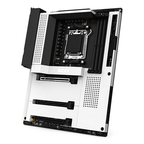 NZXT N7 B650E - AMD B650 Chipsatz - Unterstützt AMD Ryzen 8000 & 7000 Series CPUs (Sockel AM5) - ATX Gaming Motherboard - Integriertes Rear I/O Shield - DDR5 - Wi-Fi 6E - Weiß von NZXT