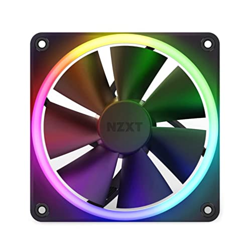 Nzxt F140 RGB Fans - RF-R14SF-B1 - Erweiterte Anpassung der RGB-Beleuchtung – Flüsterleise Kühlung – Single (RGB-Lüfter und Controller ERFORDERLICH & Nicht ENTHALTEN) -140mm-Lüfter – Schwarz von NZXT