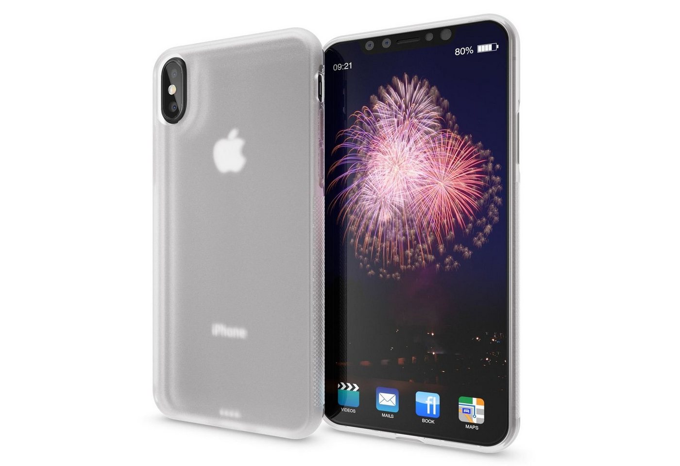 Nalia Smartphone-Hülle Apple iPhone X Apple iPhone XS, Matte Silikon Hülle / Anti-Rutsch Rahmen / Dünne Schutzhülle / Cover von Nalia