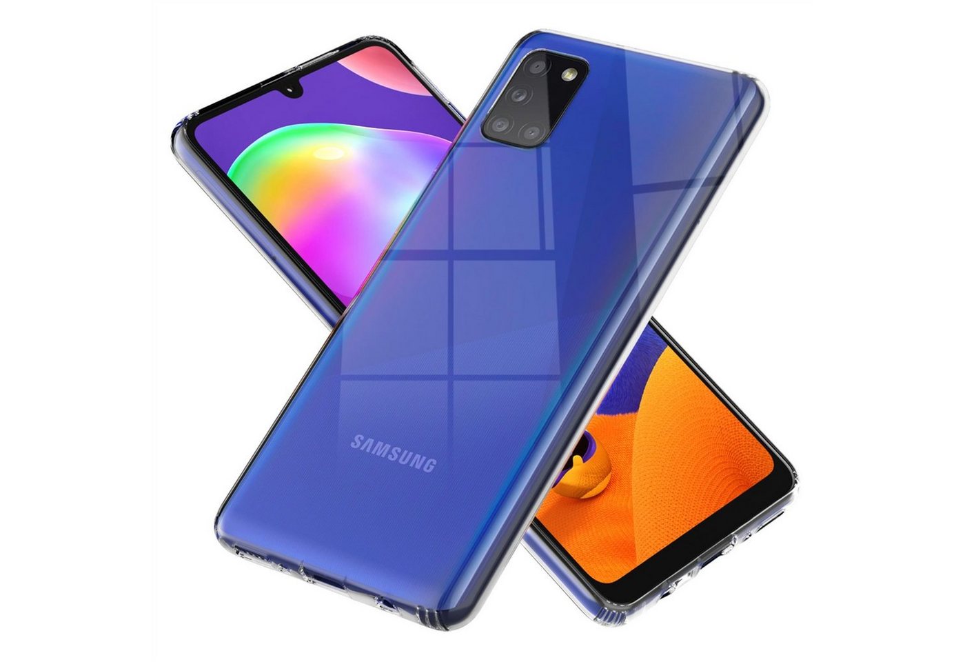 Nalia Smartphone-Hülle Samsung Galaxy A31, Klare Hybrid Hülle / Harte Rückseite / Kratzfest / Super Transparent von Nalia