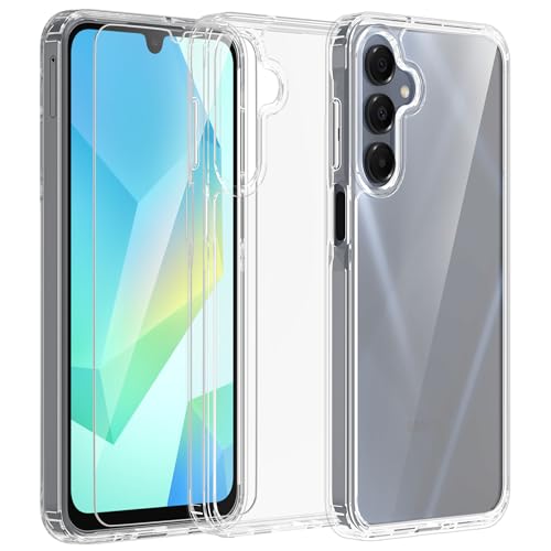 Namenand Hülle für Samsung Galaxy A16 4G / 5G mit Stück Schutzfolie, Vergilbungsfrei Transparent Kratzfest Handyhülle, Dünne Weiche TPU Silikon Schutzhülle für Samsung Galaxy A16 4G / 5G - Transparent von Namenand