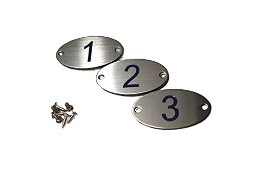 NanTun 304 Stainless Steel Engraved Oval Table Blue Numbers (1-20) Pubs Restaurants Clubs - 1 to 20 von NanTun