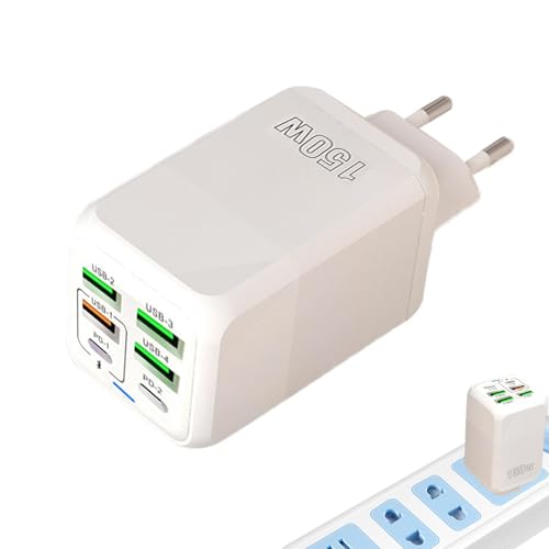 Nankoyal Ladesäulen-Station, USB-Ladestation-Hub | 6 Ports Schnellladestation Ladestreifen-Adapter - USB-Ladehub, Multiport-USB-Cube-Adapter, 150-W-Telefonladegerät für Mobile Geräte von Nankoyal