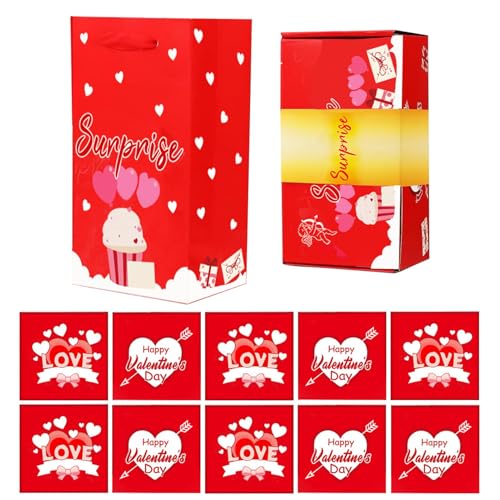 Nankoyal Valentines Cash Pop-Out-Box, 10 x faltbare Umschläge, Pop-Out-Geldkassette, für Paare, Andenken, wiederverwendbare Spardose für Liebe, Feier für Freundin von Nankoyal