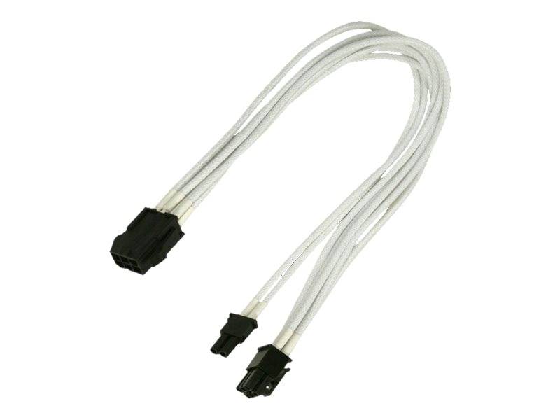 Kabel Nanoxia PCI-E 6- auf 6+2-Pin, 30 cm, Single, weiß von Nanoxia