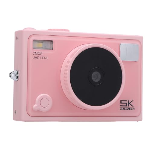 5K-Digitalkamera, ABS-Aluminiumlegierung, 2,8-Zoll-IPS-HD-Bildschirm, Tragbarer Digitaler Camcorder, 1300-mAh-Akku für den Außenbereich (PINK) von Naroote