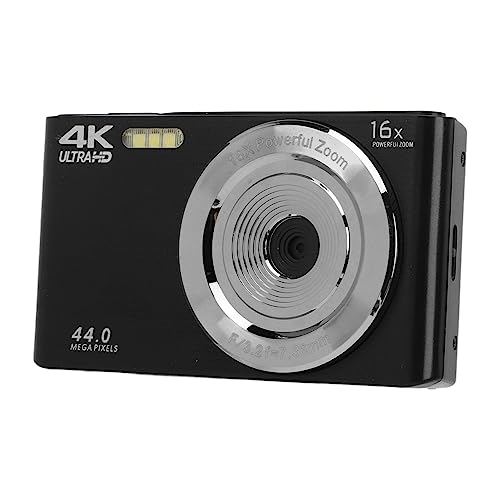 Digitalkamera, Camara Digital Kleine Digitalkamera 2,8 Zoll Bildschirm 4K 44 MP mit 16-fachem Digitalzoom für Fotografie (Black) von Naroote