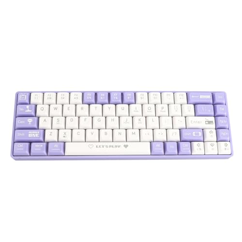 Naroote 65% Tastatur, Gaming-Tastatur, 65% Hot-Swap-fähige Dynamische Hintergrundbeleuchtung, Roter Schalter, Mechanische Tastatur, 68 Tasten, Kabelgebundene Mechanische von Naroote