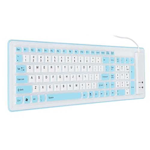 Naroote Mechanische Tastatur, Computertastaturen, Faltbare Silikontastatur mit 103 Tasten, USB-Kabel, Silikon, Faltbar, Wasserdicht, Stumm, Verblasst Nicht, Faltbare Tastatur, von Naroote