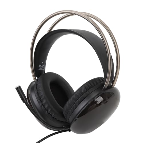 Naroote Over-Ear-Kopfhörer, Kabelgebundenes USB-3,5-mm-Schnittstellen-Gaming-Headset für zu Hause (Black) von Naroote