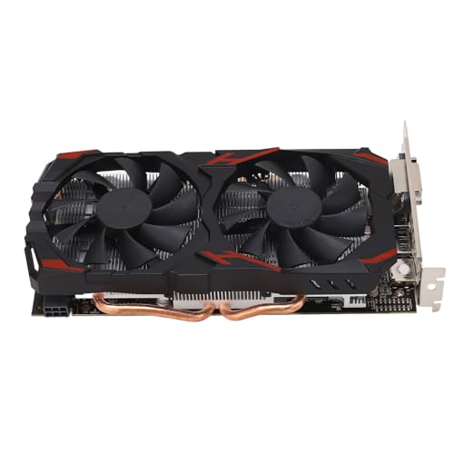 Naroote RX 580 8 GB, Grafikkarte für Gaming-PC RX 580 8 GB 256BIT Computer-Gaming-Grafikkarten Leise Plug-and-Play-Grafikkarte mit Zwei Lüftern für Desktop-PCs (580 8G D5) von Naroote