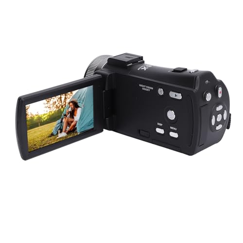 Naroote Videokamera-Camcorder, 3,0-Zoll-TFT-LCD-Bildschirm 16:9 270-Grad-Drehung 1080P Outdoor-Videokamera-Recorder (EU-Stecker) von Naroote