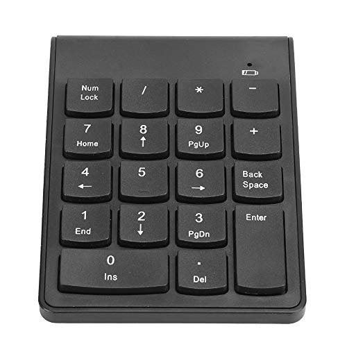 Nummernblock, Nummernblock für Laptop, Numerische Tastaturen, Wireless-Digitaltastatur, USB, 2,4 GHz, 18-Tasten-Finanzbuchhaltungstastatur für PC/Desktop (Black) von Naroote