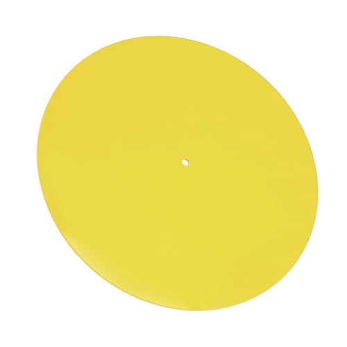 Plattenspieler-Slipmat, Plattenspieler-Matte, Schallplatten-Slipmat, Geräuscharme Acryl-Plattenspieler-Platten-Slip-Matten, Plattenspieler-Matte für 12-Zoll-Plattenspieler (Yellow) von Naroote