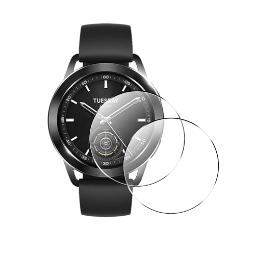 Natbok 2 Stück Panzer Schutz Glas für Xiaomi Watch S3,Ultra-klar Xiaomi Watch S3 Schutzfolie, 9H Härte,Ultrabeständig,Anti-Kratzen, Anti-Bläschen, Anti-Fingerabdruck Displayschutzfolie von Natbok