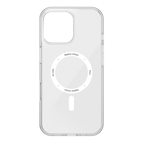 Native Union (Re)Clear Hülle - Transparente Anti-Gelb-Hülle - MagSafe kompatibel mit eingebauten Magneten - Recycelte Materialien - Ultrarobust mit militärischer Fallschutzklasse für iPhone 16 Pro Max von Native Union