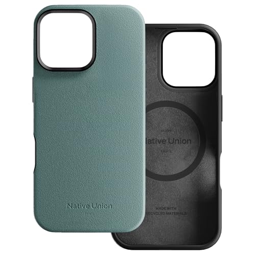 Native Union Active Case – MagSafe-kompatibel mit Magneten–Robustes Design–Recycelte Materialien–Fallschutz bis 10 ft/3 m für iPhone 16 Pro Max (Schiefergrün) von Native Union