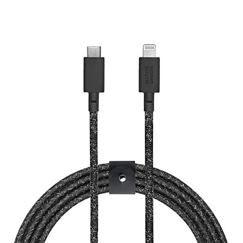 Native Union Belt Cable USB-C auf Lightning – 10ft Ultrastarkes, Verstärktes Kabel [MFi-Zertifiziert] kompatibel mit iPhone 14, iPhone 14 Plus, iPhone 14 Pro, iPhone 14 Pro Max, iPhone 13 (Cosmos) von Native Union