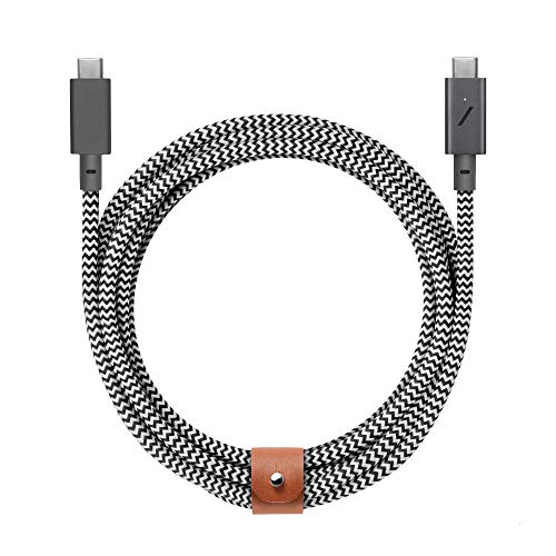 Native Union Type-C Belt Kabel Pro - USB-C auf USB-C 2.4m Ultrastarkes Ladekabel kompatibel mit iPhone 15, 15 Pro Max, MacBook Pro 14"/16" M2, Air 15" M2, iPad Pro (Zebra) von Native Union