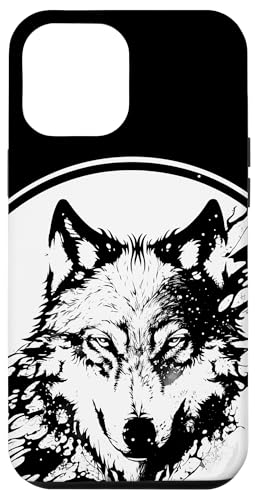 Hülle für iPhone 15 Plus Wolf Kopf Episch Schwarz Weiß Wikinger Walhalla Mythologie von NattWorld