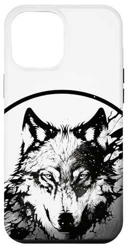 Hülle für iPhone 15 Plus Wolf Kopf Episch Schwarz Weiß Wikinger Walhalla Mythologie von NattWorld