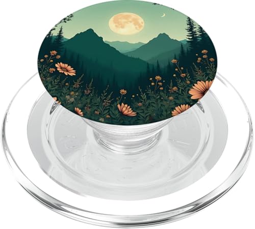 Vintage Moon Mountain Floral Nature Ästhetische Kunst PopSockets PopGrip für MagSafe von Nature Lover Aesthetic Boho Outdoor Adventure Gift