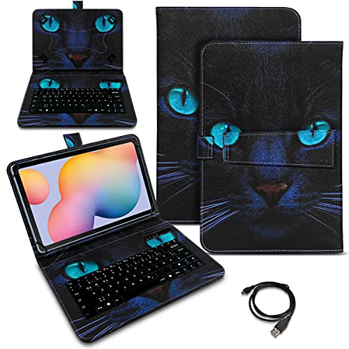 Naukita Schutzhülle QWERTZ Bluetooth Tastatur kompatibel für Samsung Galaxy Tab A8 10.5 Hülle Cover Tablet Tasche Case Keyboard kabellos Ultra deutsches Layout, Farben:Motiv 3 von Naukita