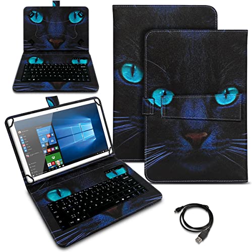 Naukita Schutzhülle QWERTZ Bluetooth Tastatur kompatibel mit Wortmann Terra Pad 1006 Hülle Cover Tablet Tasche Case Keyboard kabellos Ultra deutsches Layout, Farben:Motiv 3 von Naukita