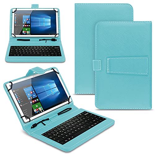 Naukita Tablet Hülle kompatibel mit NokiaT21 T20 Tasche Tastatur Universal Schutzhülle Keyboard QWERTZ Layout, Farben:Türkis von Naukita