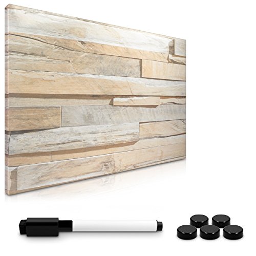 Navaris Magnettafel Magnetpinnwand Memoboard zum Beschriften - 60x40 cm Notiztafel div. Designs - Tafel abwaschbar mit Halterung Magneten Stift von Navaris