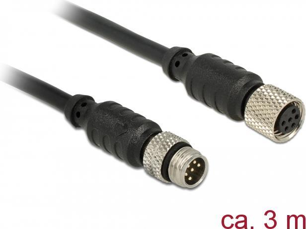 Navilock - GPS-Kabel - 6-poliges M8 (M) bis 6-poliges M8 (W) - 3 m - Schwarz von Navilock