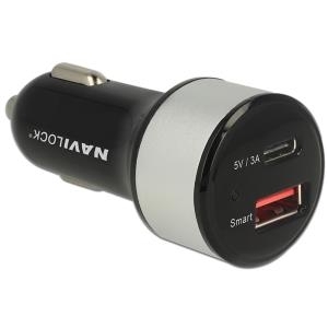 Navilock Kfz Ladeadapter 1 x USB Type-C� + 1 x USB Typ-A (62782) von Navilock