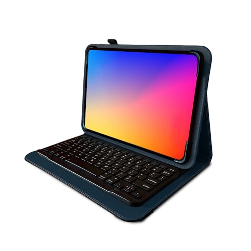 Navitech Blaue drehbare Bluetooth-Tastaturhülle, kompatibel mit Archos 101c Kupfer von Navitech