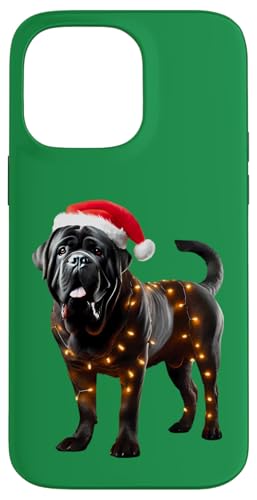 Hülle für iPhone 14 Pro Max Neapolitanischer Mastiff, Weihnachtsmannmütze, Weihnachtsbeleuchtung, Hundebesitzer, Mutter von Neapolitan Mastiff Christmas Products