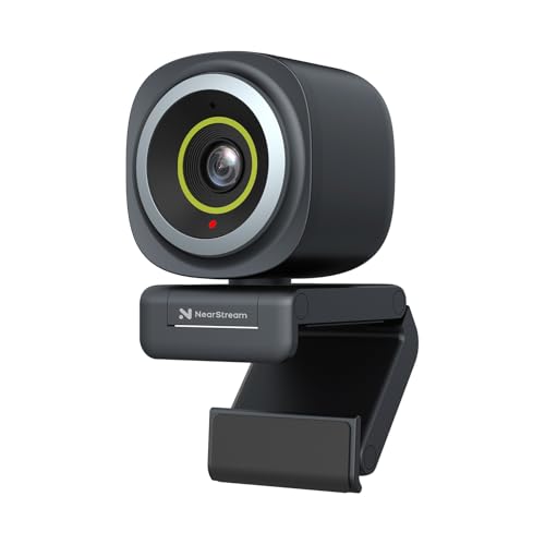 NearStream 4K Webcam für PC, HD 1080P 60FPS, Webcam Streaming mit Mikrofon Geräuschreduzierung, Kamera für Desktop-Computer für Gaming, Videoanrufe, Kamera mit Software-Steuerung (V08AF) von NearStream