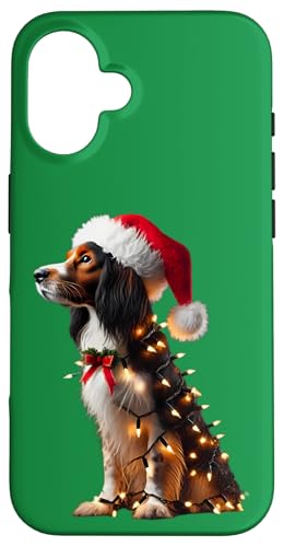 Hülle für iPhone 16 Nederlandse Kooikerhondje Hund Weihnachtsmannmütze Weihnachtsbeleuchtung Mama von Nederlandse Kooikerhondje Dog Christmas Products