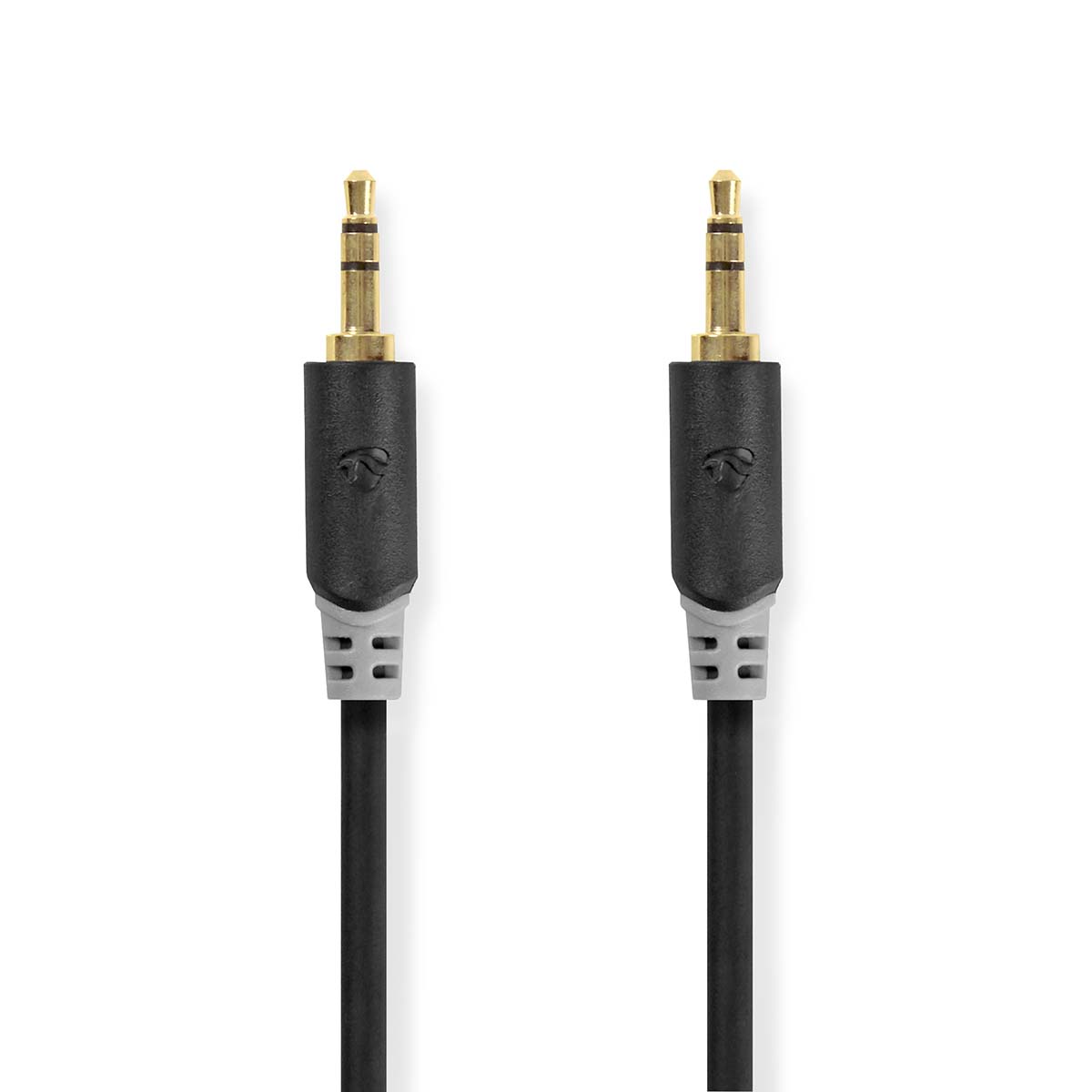 KAB NEDIS Stereo-Audiokabel | 3.5 mm Stecker | 3.5 mm | Vergoldet | 2.00 m | rund | Anthrazit | Verpackung mit Sichtfenster von Nedis