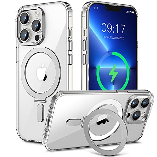 Neeliup Stand für iPhone 11 Pro Max Hülle für MagSafe mit Ständer - [Magnetisch Ring & Durchsichtig Handyhülle][Case Extra Militärschutz und Magnetkraft ][Schutzhülle Transparent Cover für 11 ProMax von Neeliup