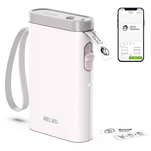 Nelko Etikettendrucker, Bluetooth P21 Selbstklebendes Etikettiergerät Tragbarer beschriftungsgerät selbstklebend Labeldrucker, Kabelloser, Mini Label Printer mit iOS Android,Für Zuhause, Büro,Hellrosa von Nelko