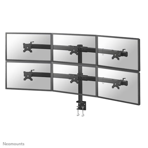 Neomounts by Newstar Höhenverstellbarer Schreibtisch Halterung Halter Klemme für 19–27 Flach Bildschirm/Monitor – Schwarz, Q610669, six Screens von Neomounts