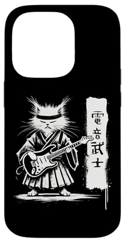 Hülle für iPhone 14 Pro Samurai Japanische Kawaii Rockmusik Männer Kinder Frauen Katze Gitarre von Nerrrdy