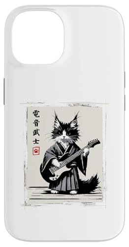 Hülle für iPhone 14 Samurai Japanische Kawaii Rockmusik Männer Kinder Frauen Katze Gitarre von Nerrrdy